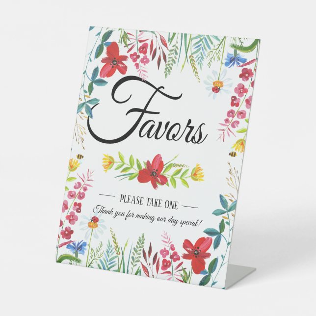 Signe De Table Fleurs sauvages d'été Faveurs de mariage (Recto)
