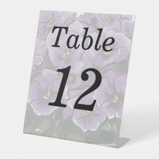 Signe De Table Fleurs Violettes Élégantes Table Numéro de Mariage