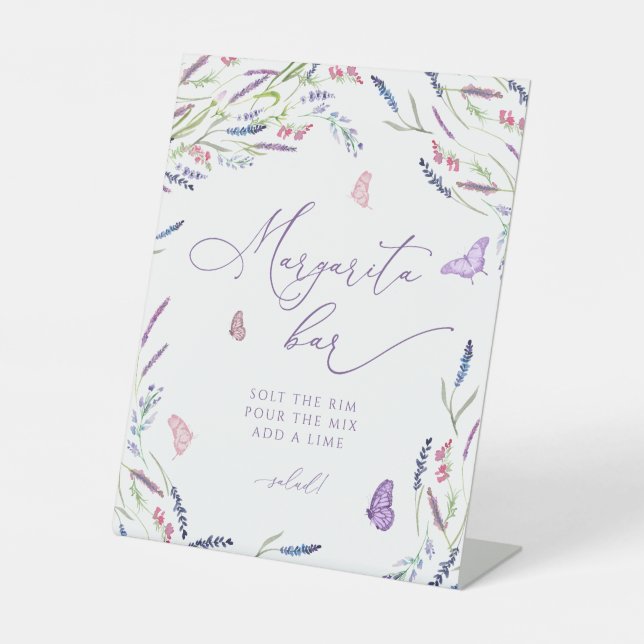 Signe De Table Fleurs violettes Lavande Margarita Bar (Recto)