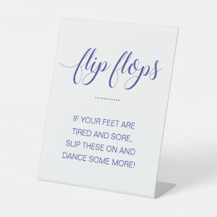 Signe De Table Flip Flops Dancing Chaussures Navy Blue Beach Wedd