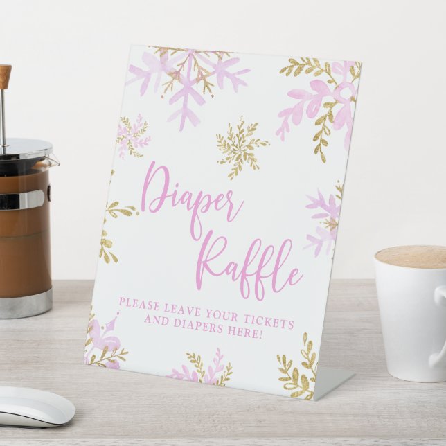 Signe De Table Flocon de neige Hiver Douche Raffle (In SItu)