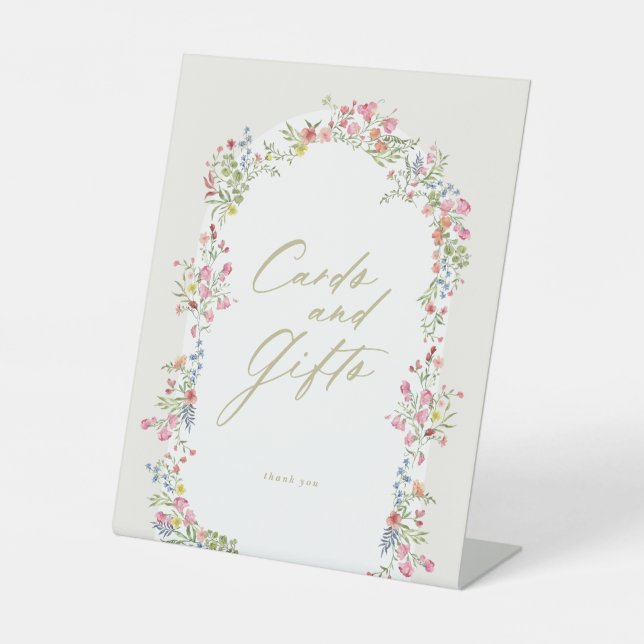 Signe De Table floral arch spring Cards Gifts baby shower sign (Recto)