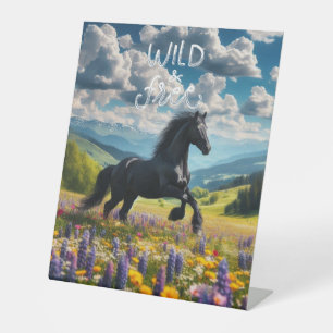 Signe De Table Floral/cheval de printemps/étalon