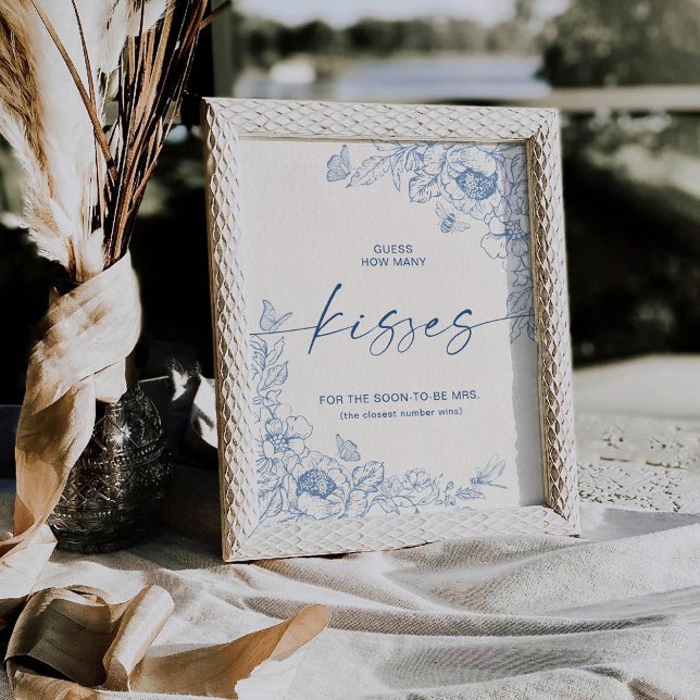 Signe De Table Floral Chinoiserie Devine Combien De Baisers (Créateur téléchargé)