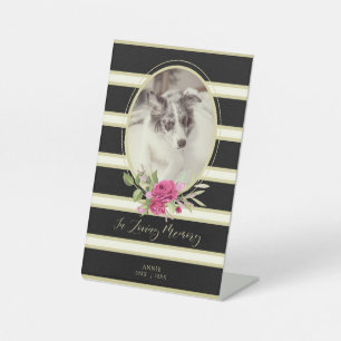Signe De Table Floral Garland Memorial animal de compagnie chat c