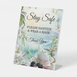Signe De Table Floral Tropical Beach Wedding Safety