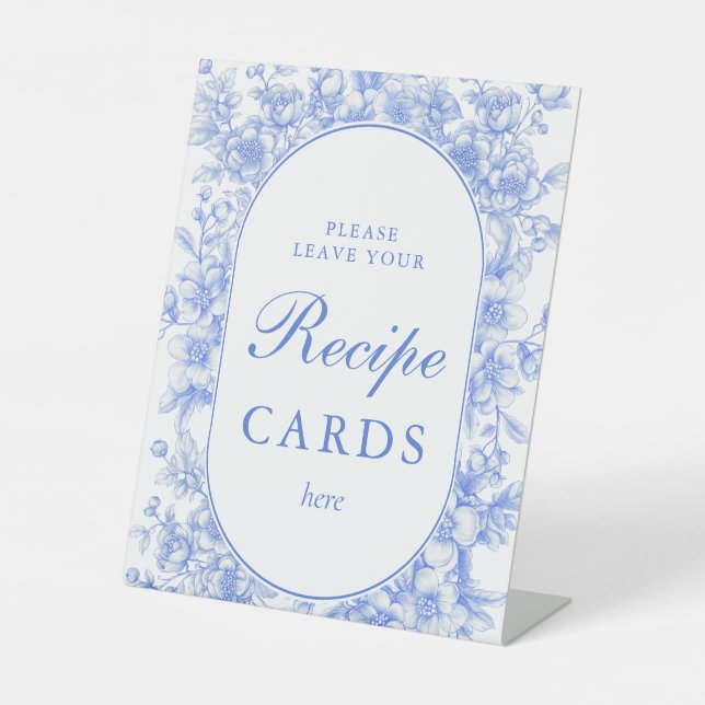 Signe De Table Floral victorien Quelque chose de bleu Recette Car (Recto)