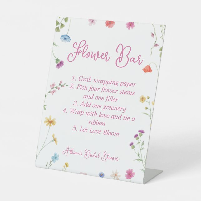 Signe De Table Flower Bar Sign (Recto)