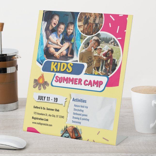 Signe De Table Flyer de camp d'été pour enfants, Bootcamp pour en (In SItu)