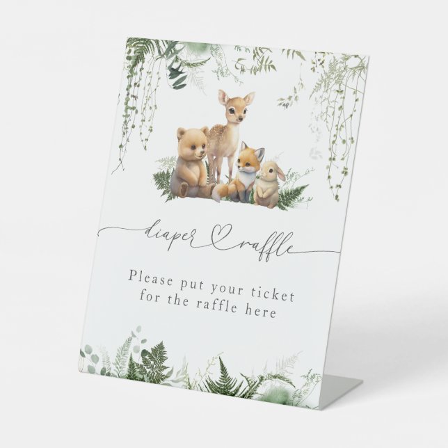 Signe De Table Foie de Baby shower neutre pour les animaux des bo (Recto)