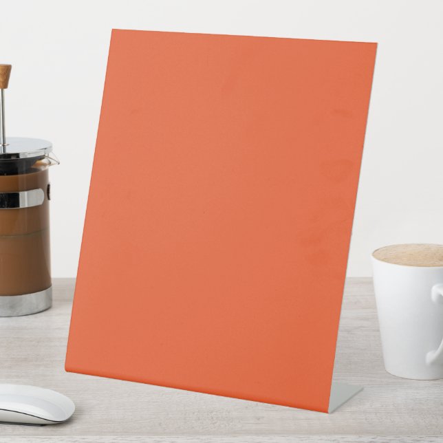 Signe De Table Fond uni orange vif  (In SItu)