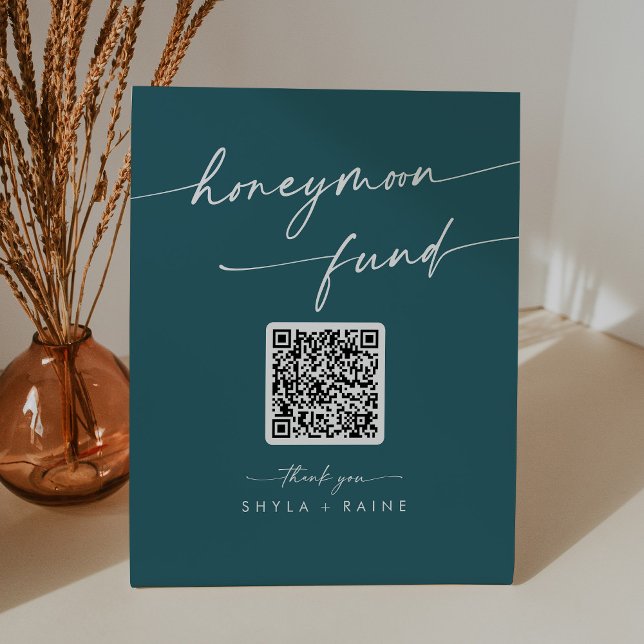 Signe De Table Fonds Boho Chic Turquoise Blue Mariage Lune de mie (Créateur téléchargé)