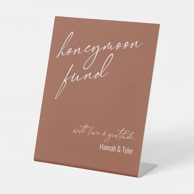 Signe De Table Fonds de lune de miel contemporain QR Code Terraco (Recto)