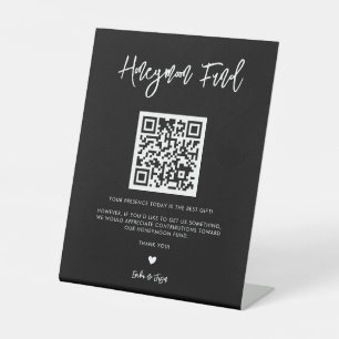 Signe De Table Fonds de lune de miel pour Mariage noir contempora