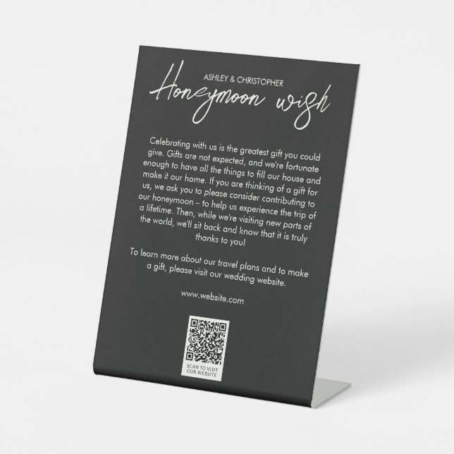 Signe De Table Fonds floral minimal pour lune de miel Noir noir (Recto)