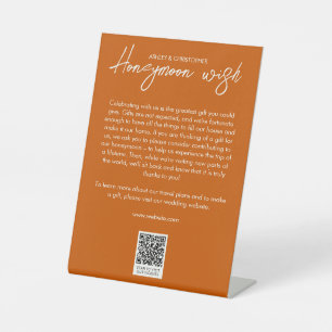 Signe De Table Fonds floral minimal pour lune de miel orange