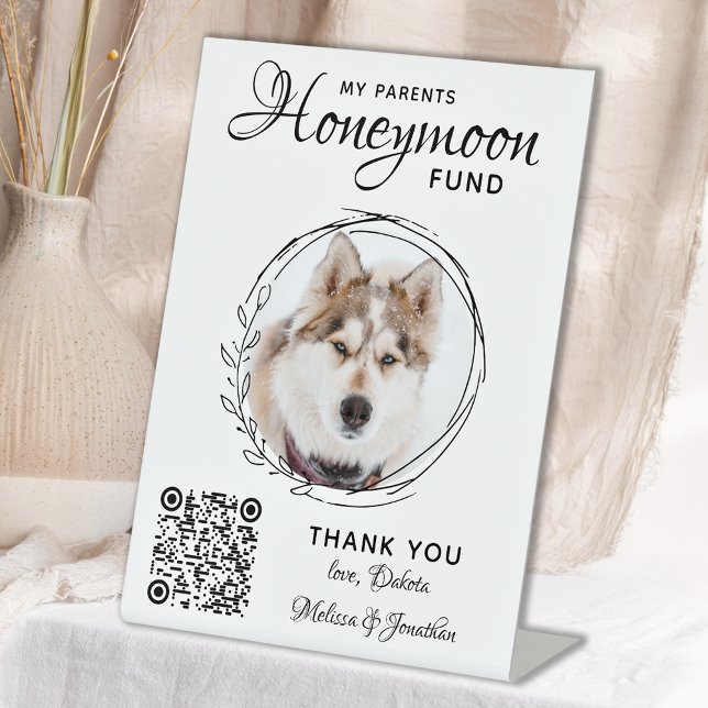 Signe De Table Fonds pour lune de miel Animaux Mariages QR Code C (Créateur téléchargé)