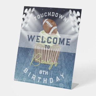 Signe De Table Football Touchdown Affiche de bienvenue fête d'ann