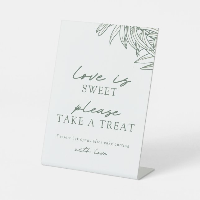 Signe De Table Forest Green Simple Amour Botanique Est Doux (Recto)