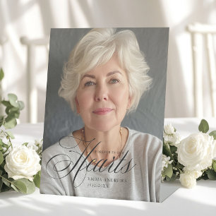 Signe De Table "Forever in Our Hearts" Photo Funeral Memorial