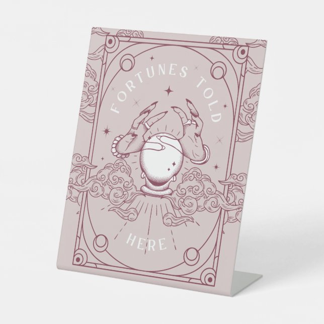 Signe De Table Fortunes dites ici Baby Shower Rose (Recto)