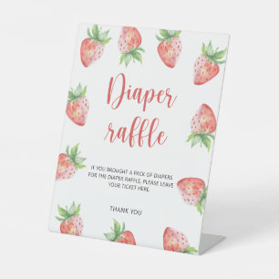 Signe De Table Fraise à l'aquarelle - tirage au sort de couche