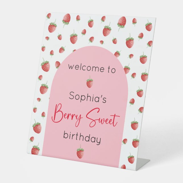 Signe De Table Fraise Birthday Berry Sweet Welcome (Recto)