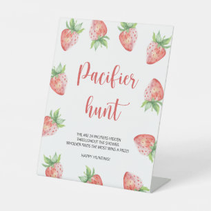 Signe De Table Fraise - chasse à la suce jeu de baby shower