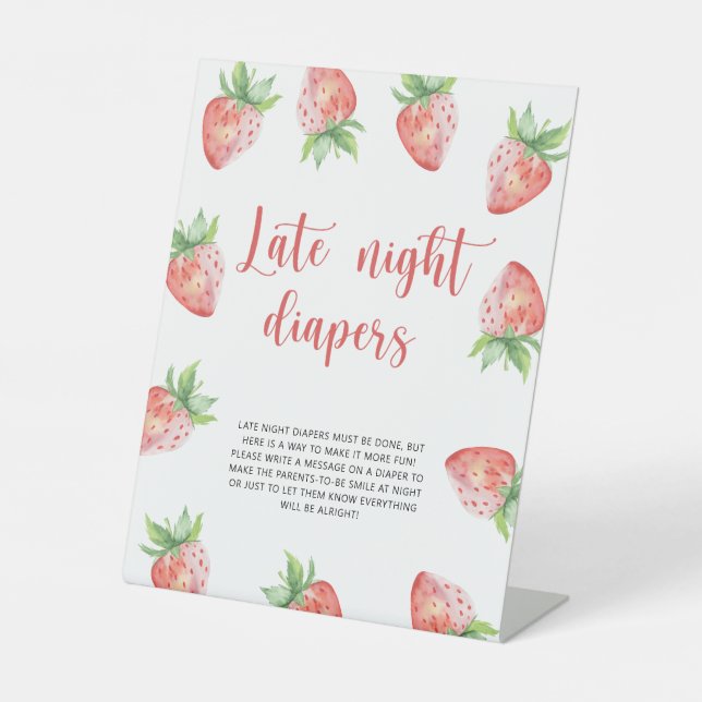 Signe De Table Fraise \ Jeu de couches tard la nuit  (Recto)