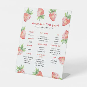 Signe De Table Fraise Premier anniversaire Jalon Anniversaire