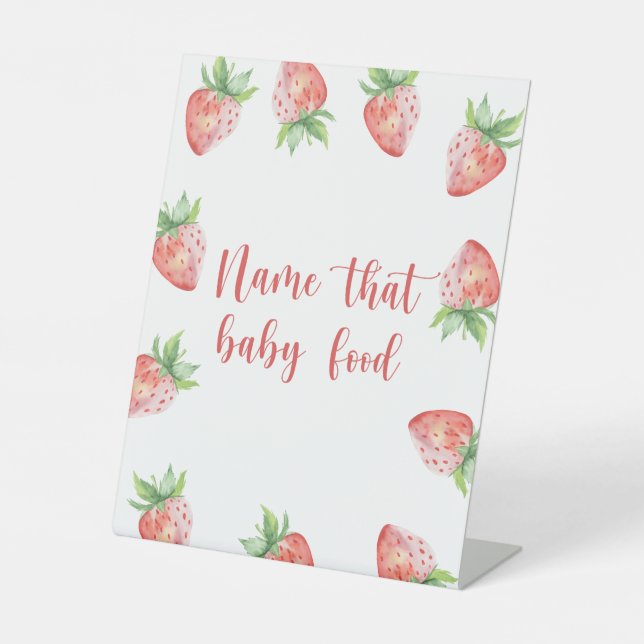 Signe De Table Fraises - donnez un nom à ce bébé (Recto)