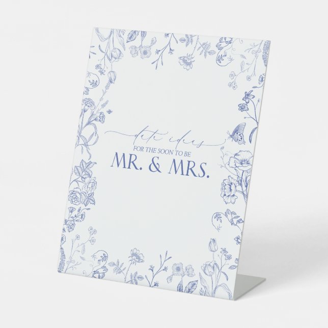 Signe De Table Français Bleu & Blanc Victorien Douche Date Idées (Recto)