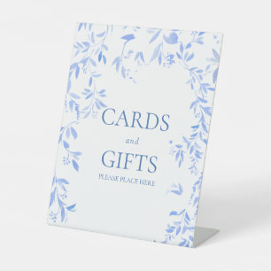 Signe De Table Français Bleu Floral Botanique Cartes de Mariage &