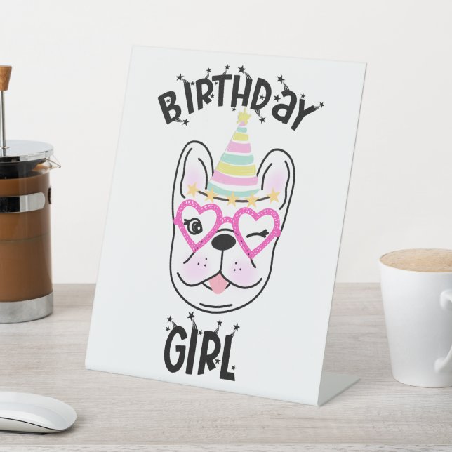 Signe De Table French Bulldog Frenchie Anniversaire Thème   (In SItu)