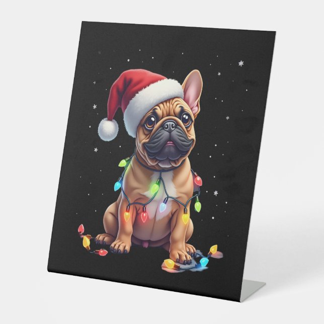 Signe De Table French Bulldog Xmas Lighting Santa French Bulldog  (Recto)
