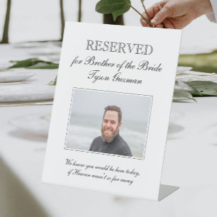 Signe De Table Frère de la mariée Photo Mariage du siège commémor