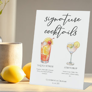 Signe De Table Fruity Garden Wedding Signature Cocktails Menu