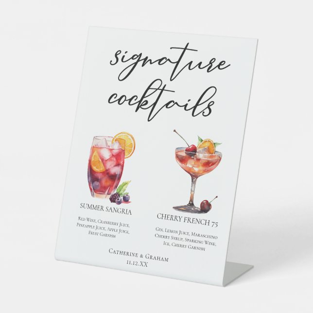 Signe De Table Fruity Mariage Signature Cocktails Menu (Recto)
