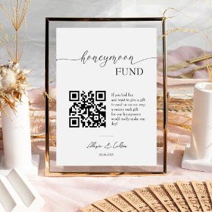 Signe De Table Fun de lune de miel Mariage de code QR de script