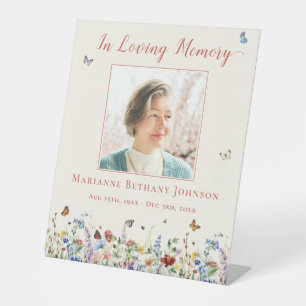 Signe De Table Funérailles commémoratives du Fleur sauvage d'aqua