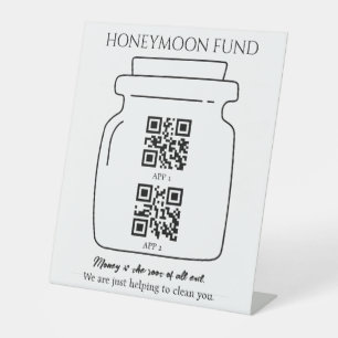 Signe De Table Funky honeymoon fund QR code digital tip jar