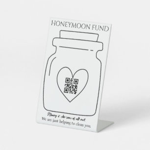 Signe De Table Funky honeymoon fund QR code digital tip jar