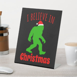 Signe De Table Funny Bigfoot Je Crois En Noël