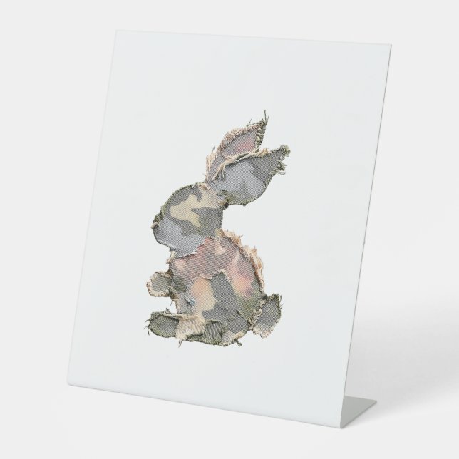 Signe De Table Funny Bunny Crochet Patchwork Camo Rabbit Happy Ea (Recto)