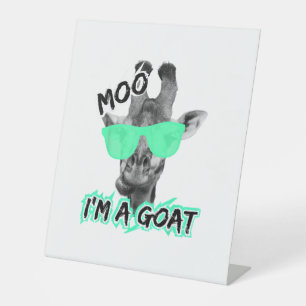 Signe De Table Funny Giraffe Shirt Moo Je suis une chèvre mignonn