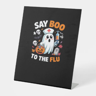 Signe De Table Funny Halloween Nurse Ghost T-Shirt - "Dites Boo à