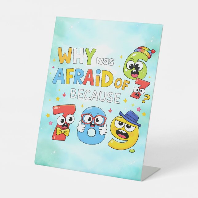 Signe De Table Funny Maths Numbers Joke Desk Art for Kids (Recto)