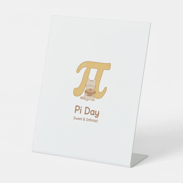 Signe De Table Funny Pi Day Animal with Pie – Math Lover Gift (Recto)