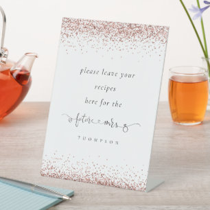 Signe De Table Futur Mme Rose Parties scintillant d'or Recettes d