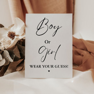 Signe De Table Garçon ou fille Portez votre devinette jeu de baby